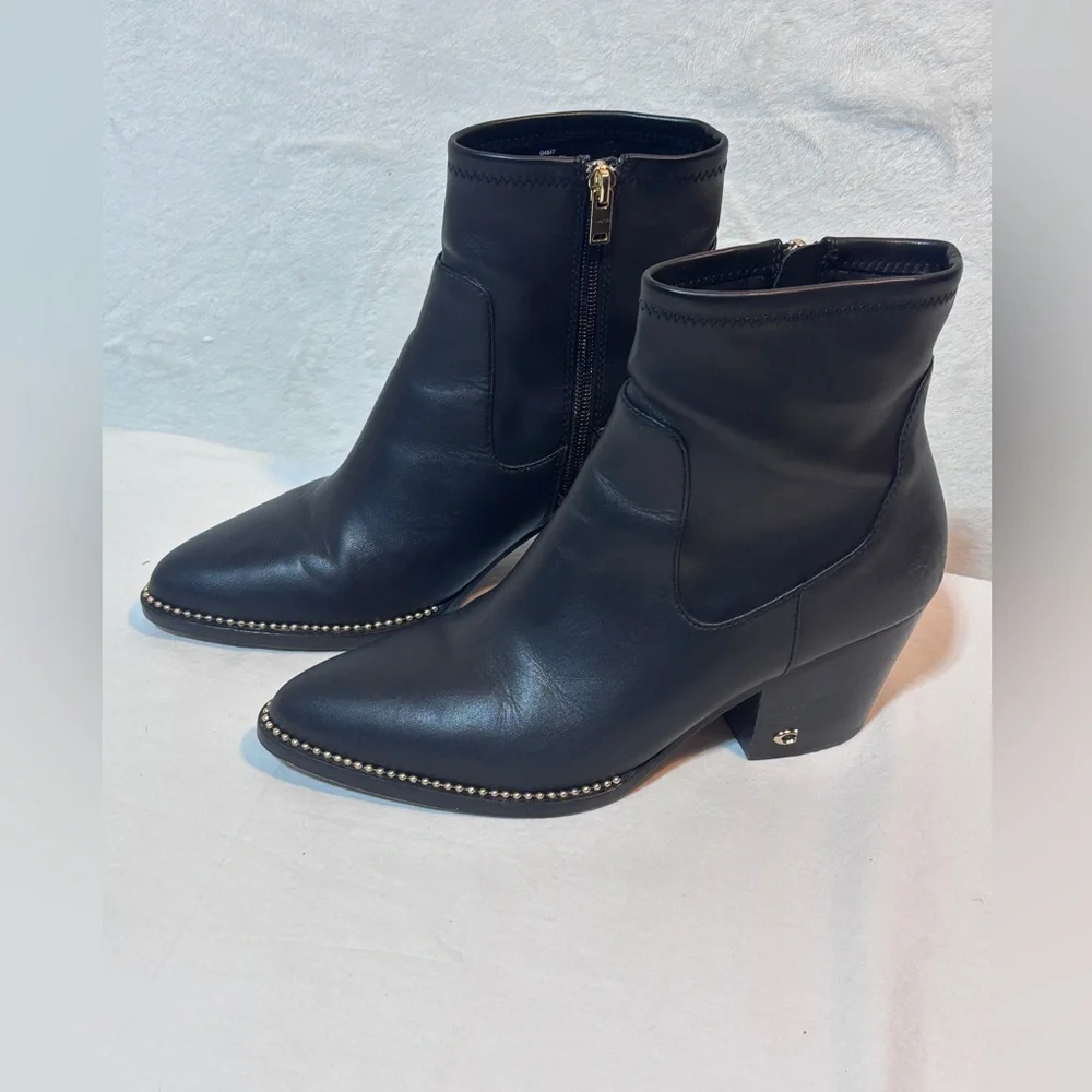 Coach Pell Leather Ankle Bootie in Black Size 9 Style G4847 - Picture 2 of 10